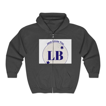 LB 'Jesus Loves You' Zip Hoodie — Christian Faith Full-Zip Sweatshirt