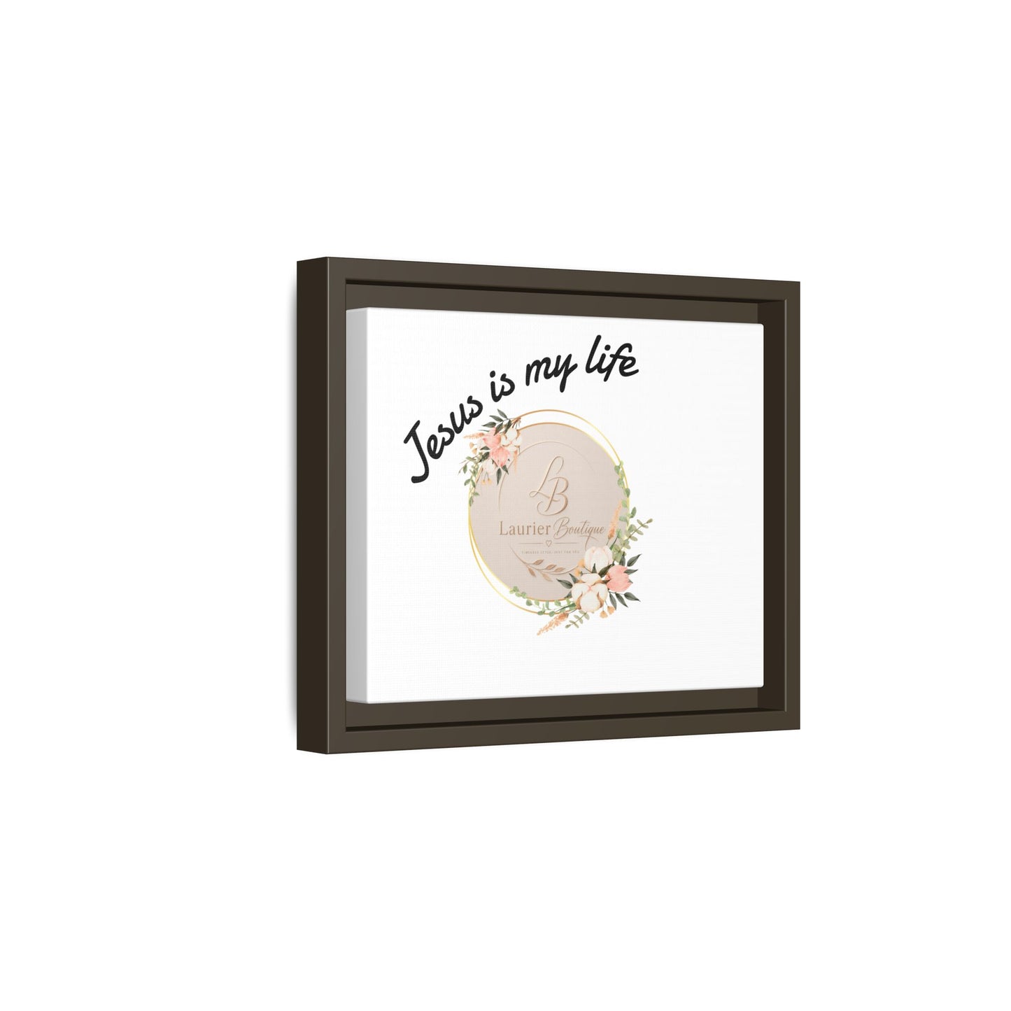 Framed Matte Canvas - "Jesus is My Life" Floral Wall Art