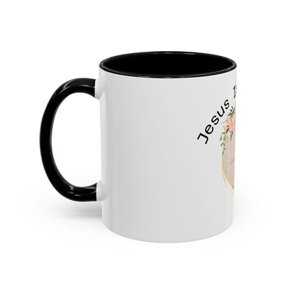 Jesus Is My Life Floral Accent Coffee Mug