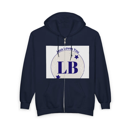 LB 'Jesus Loves You' Zip Hoodie — Christian Faith Full-Zip Sweatshirt