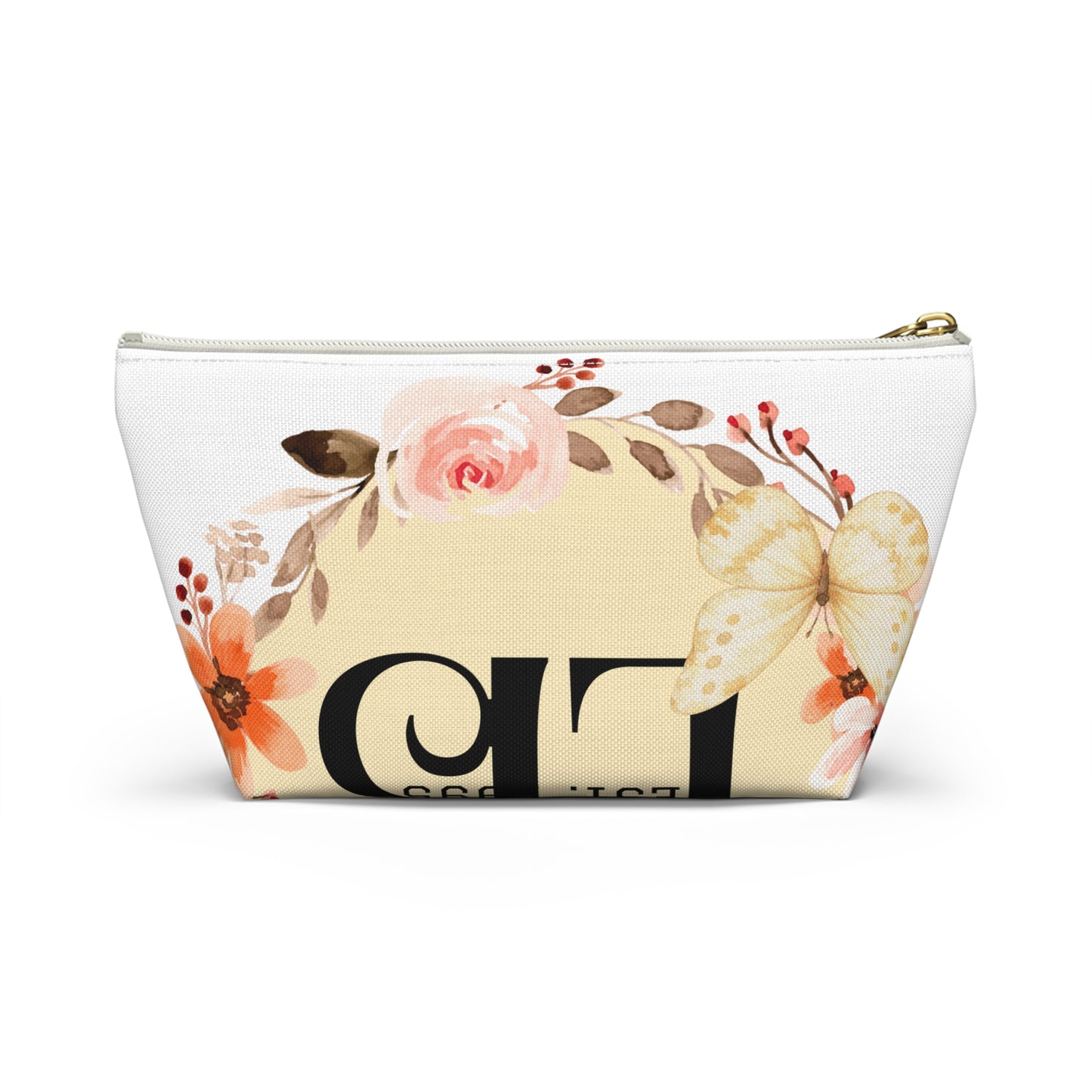 Floral Scripture Accessory Pouch — "God Is Good All The Time" T‑Bottom Makeup Bag