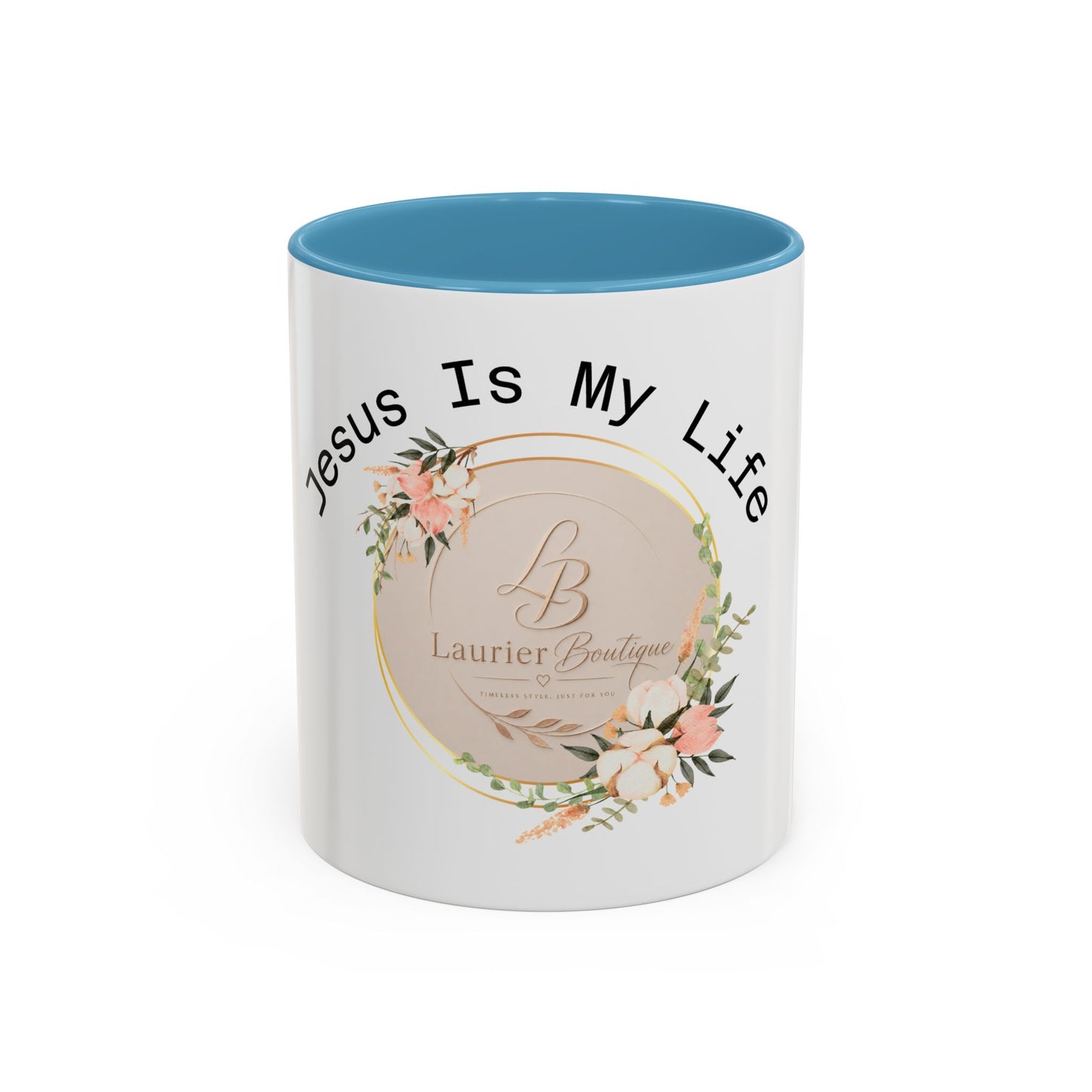 Jesus Is My Life Floral Accent Coffee Mug