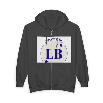 LB 'Jesus Loves You' Zip Hoodie — Christian Faith Full-Zip Sweatshirt