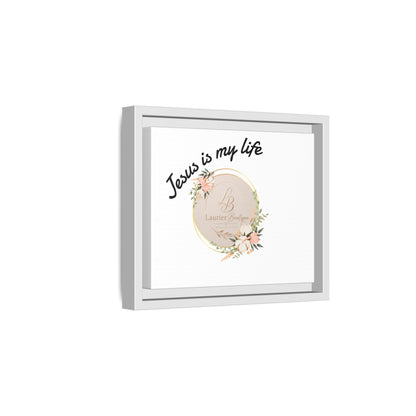 Framed Matte Canvas - "Jesus is My Life" Floral Wall Art
