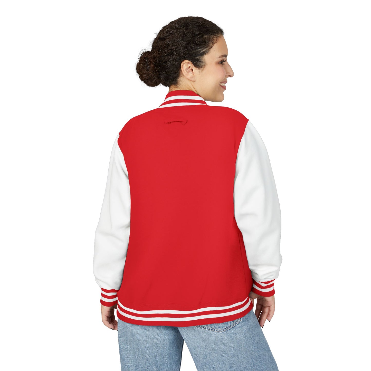 Varsity Letterman Jacket — LB Crest Red & White