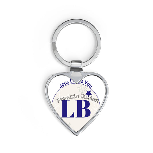 'Jesus Loves You' Heart Keychain – LB Initial Faith Gift
