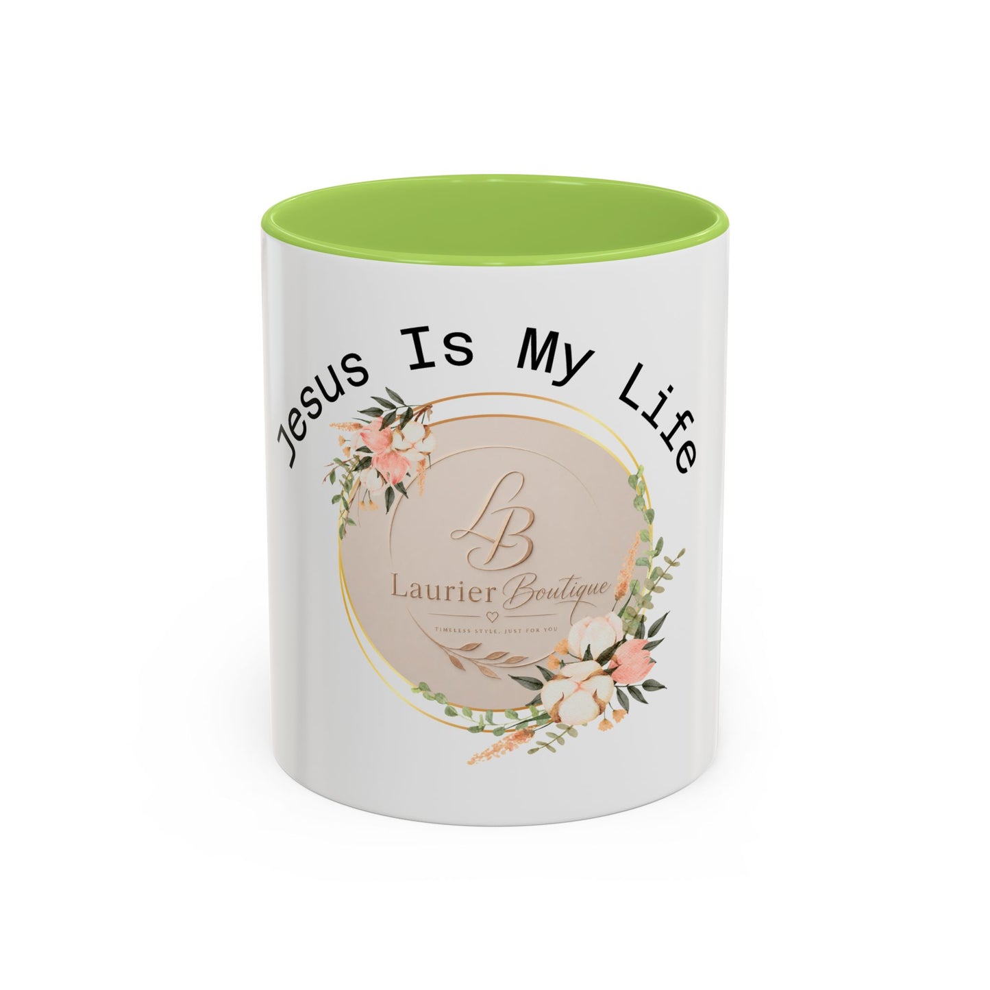 Jesus Is My Life Floral Accent Coffee Mug