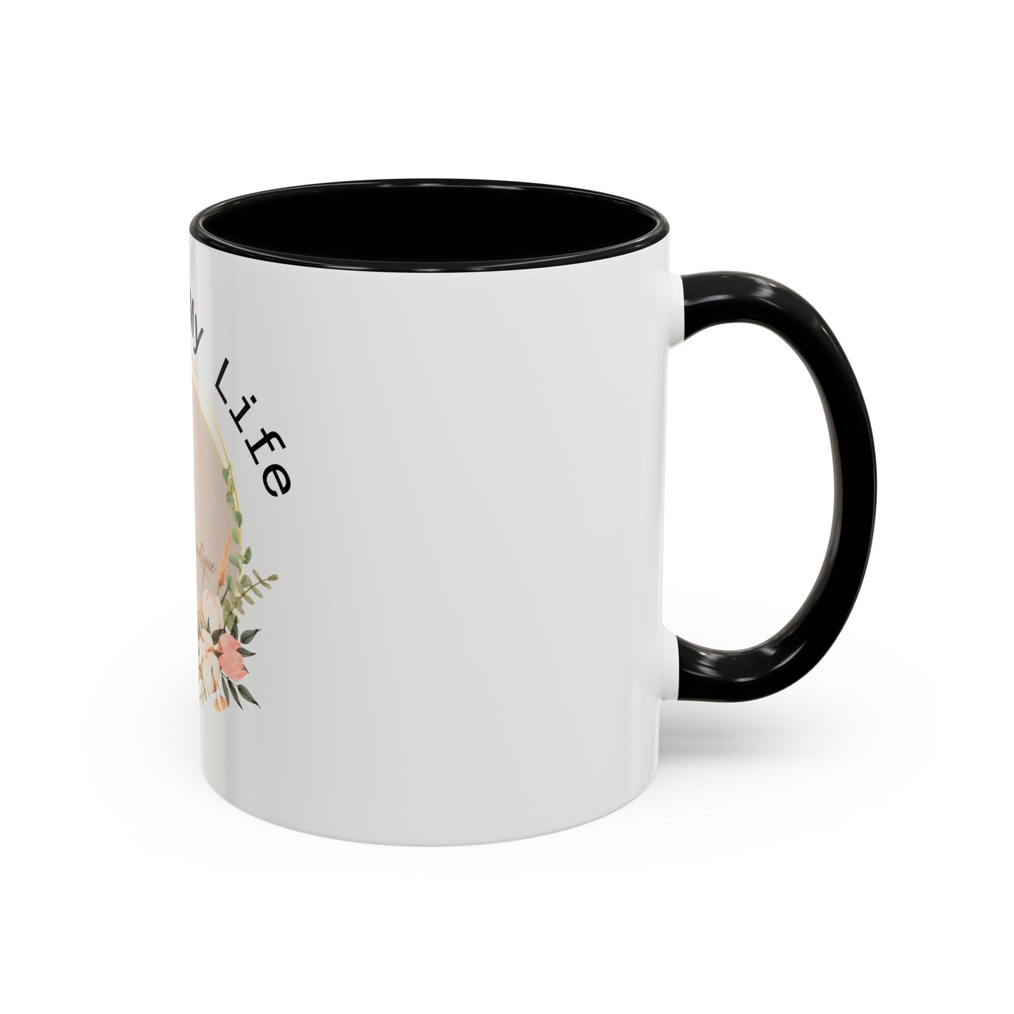 Jesus Is My Life Floral Accent Coffee Mug