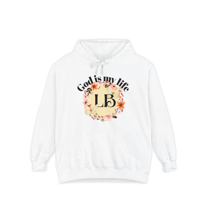 Christian Floral Hoodie — "God is my life" Monogram Sweatshirt