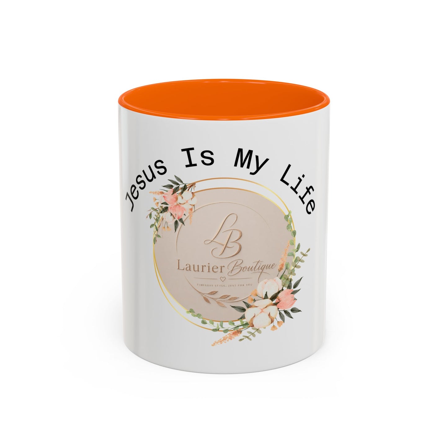 Jesus Is My Life Floral Accent Coffee Mug
