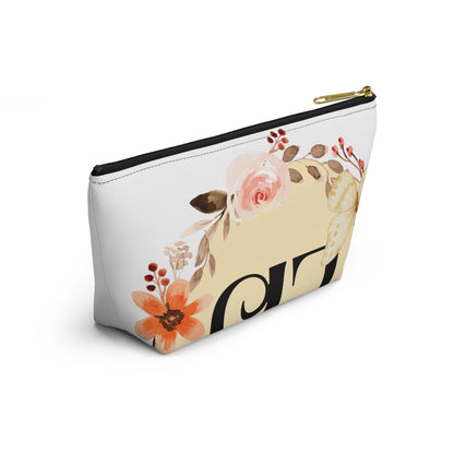 Floral Scripture Accessory Pouch — "God Is Good All The Time" T‑Bottom Makeup Bag