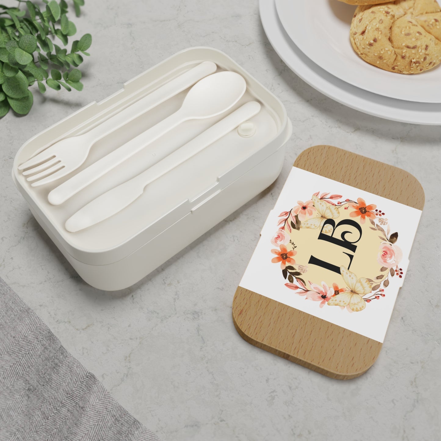 Floral Monogram Bento Lunch Box – LB Personalized Lunch Container