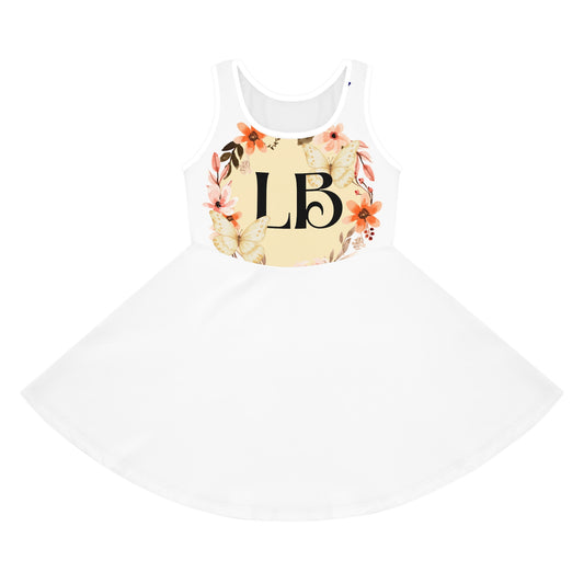 Girls' Floral Monogram Sundress – LB Spring & Summer Tank Dress