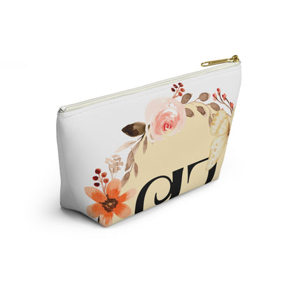Floral Scripture Accessory Pouch — "God Is Good All The Time" T‑Bottom Makeup Bag