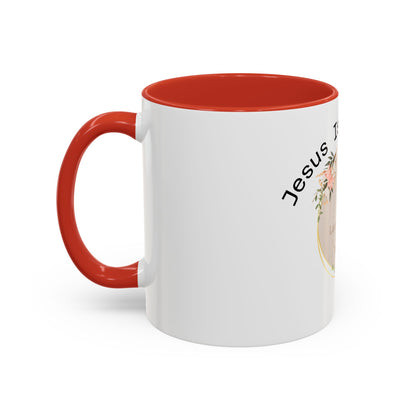 Jesus Is My Life Floral Accent Coffee Mug
