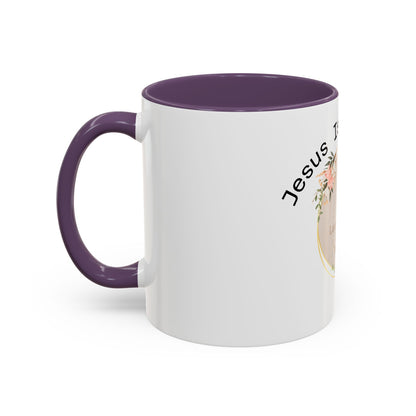 Jesus Is My Life Floral Accent Coffee Mug