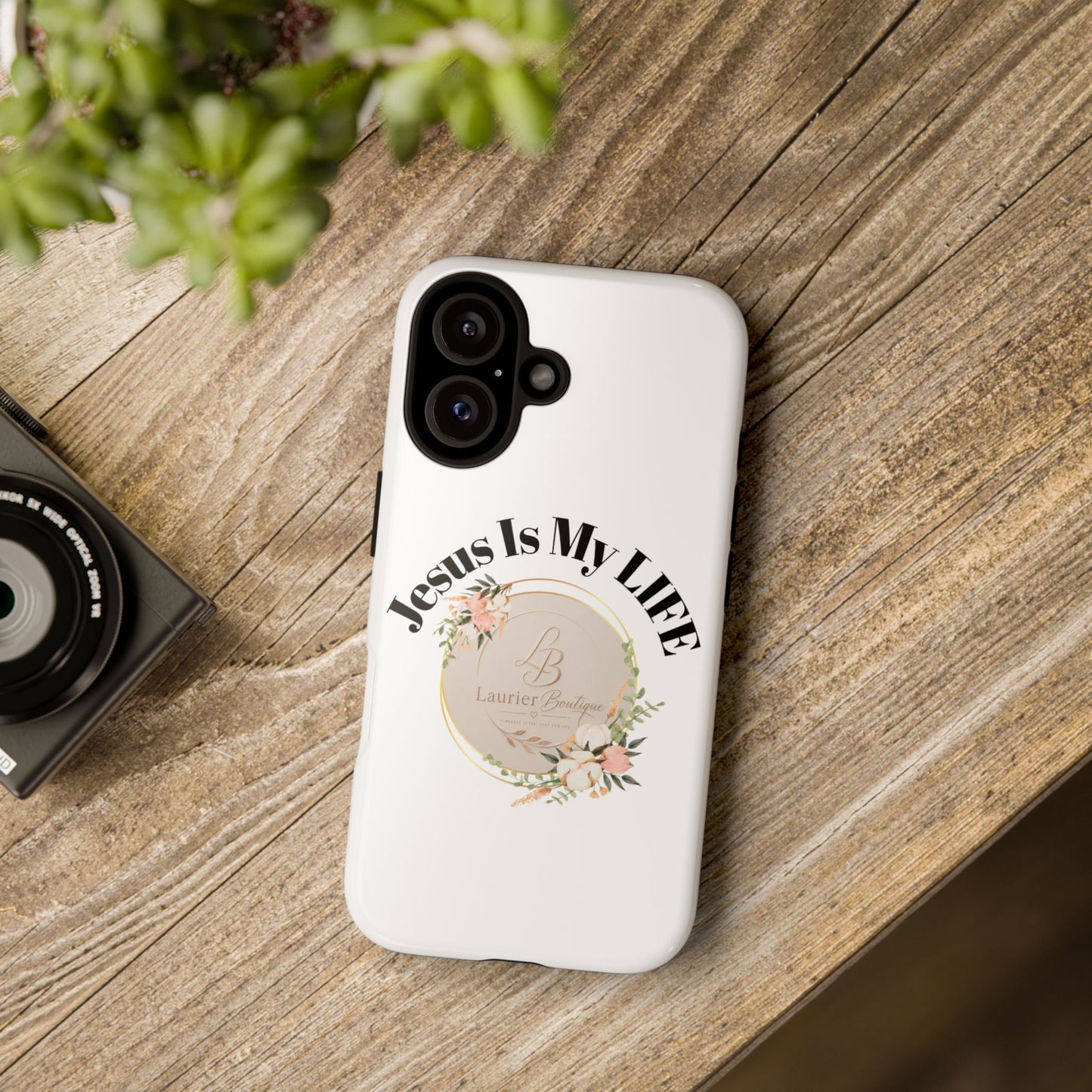 Phone Case - "Jesus Is My Life" Floral Christian Protective Case