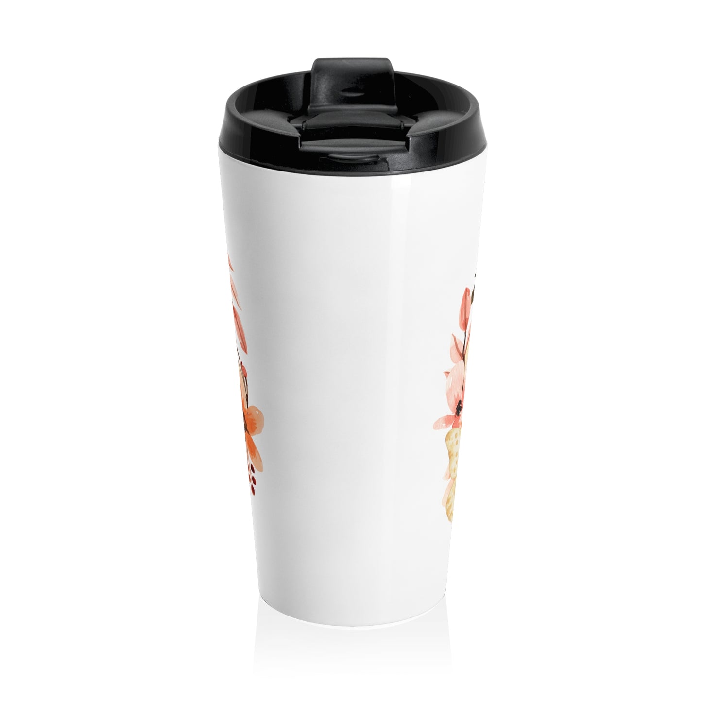 Personalized Floral Travel Mug, Stainless Steel Tumbler