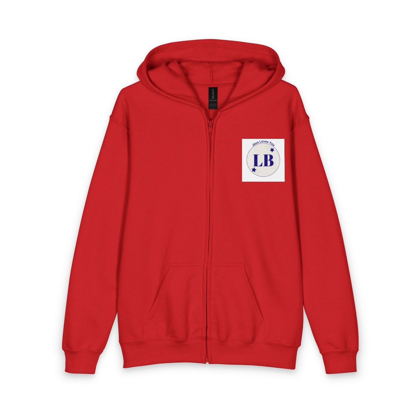 Youth Zip Hoodie with LB Monogram Patch