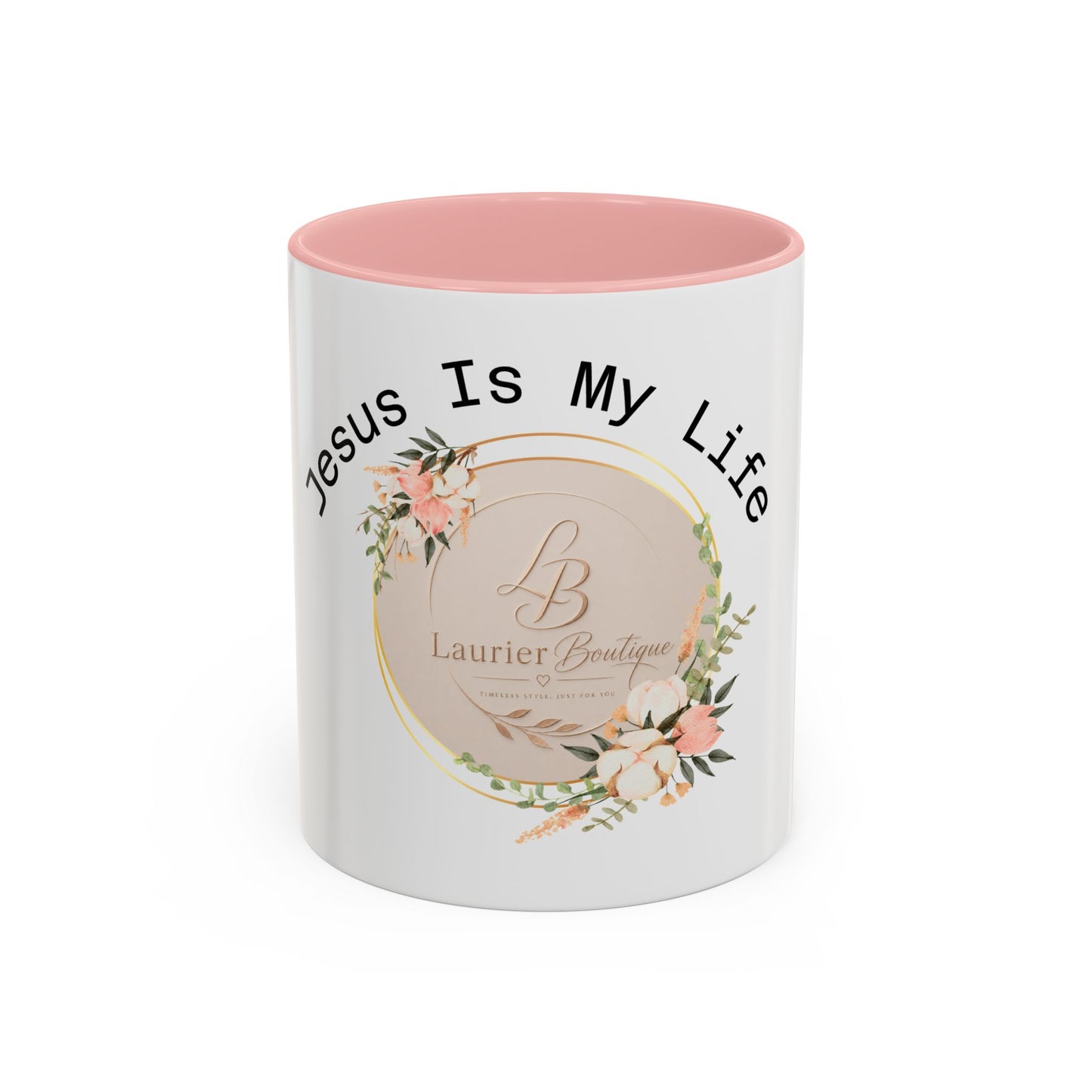 Jesus Is My Life Floral Accent Coffee Mug