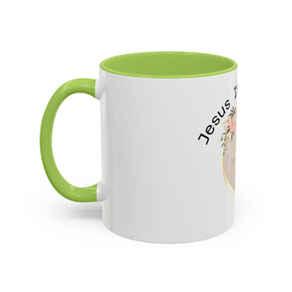 Jesus Is My Life Floral Accent Coffee Mug