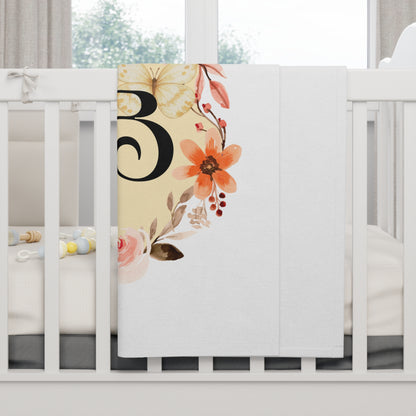 Jesus Loves You Baby Floral Monogram Baby Blanket